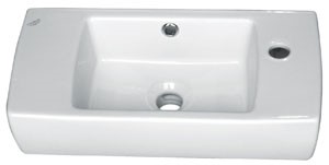 כיור מלבני קטן לשירותי אורחים 50x25 City לבן כולל חור לברז